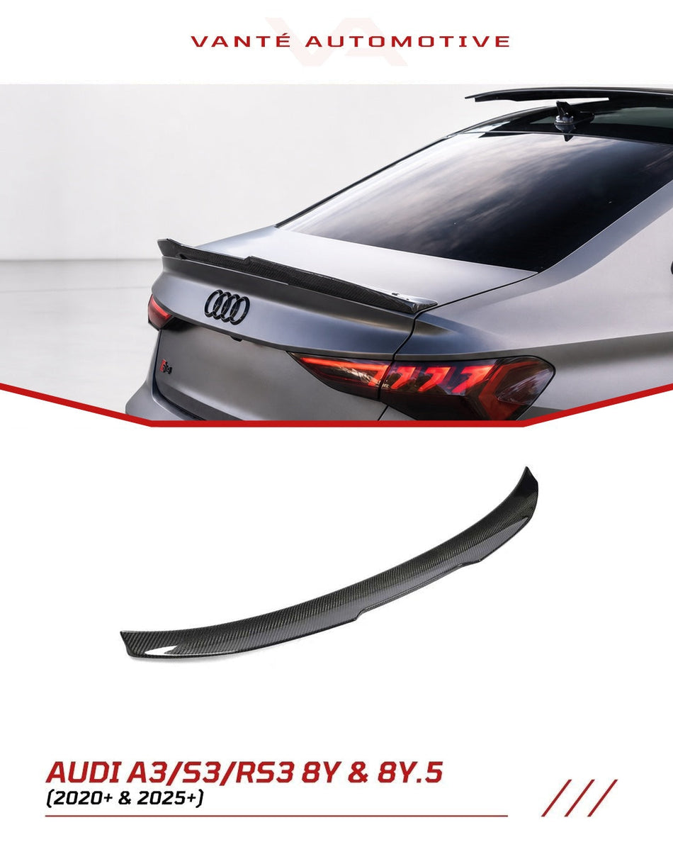 Audi A3/S3/RS3 8Y Carbon Fiber Rear Spoiler/Wing OEM Style Sedan