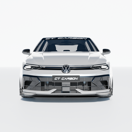 VW GOLF MK8.5 R CARBON FIBRE SPLITTER - CT DESIGN-Splitter-CT CARBON-CT Carbon - High-quality carbon fiber and gloss black aerodynamic parts for premium sports and luxury vehicles.