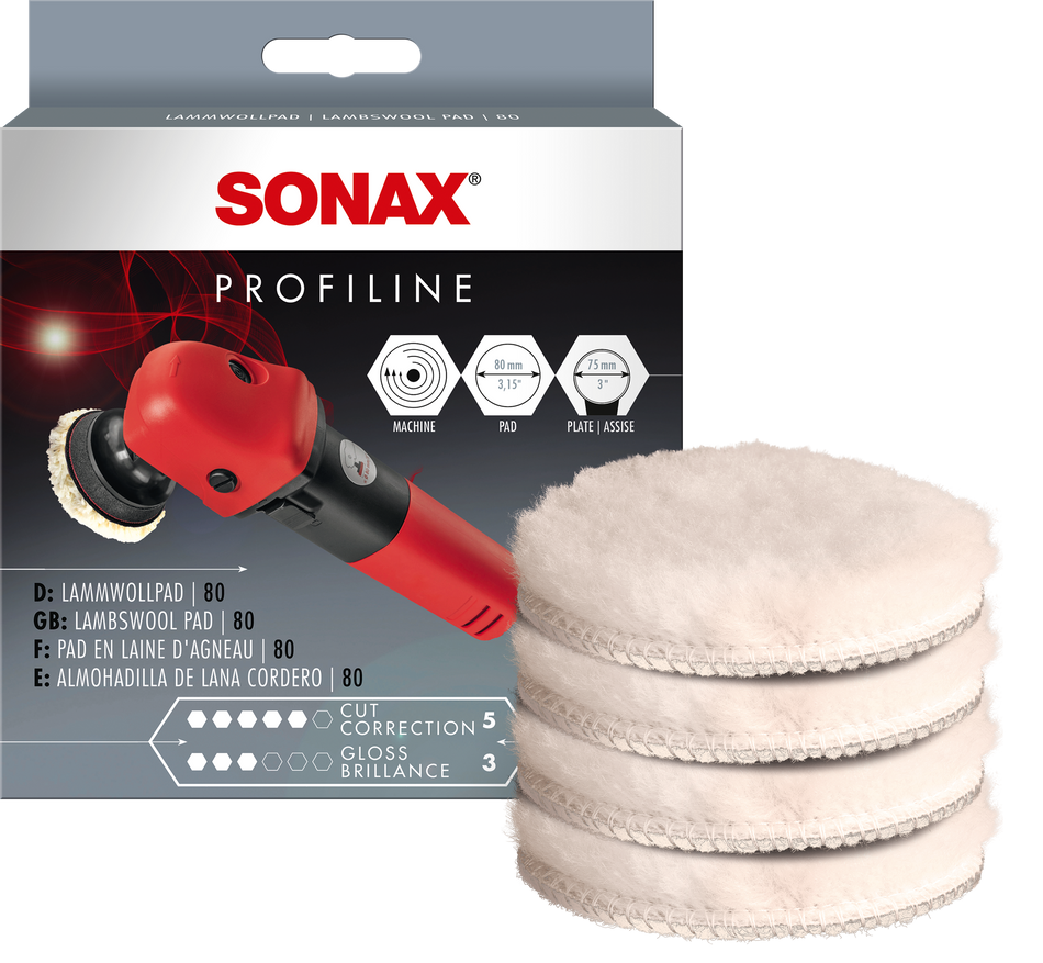 Sonax Lambswool Pad 80mm (4pk)