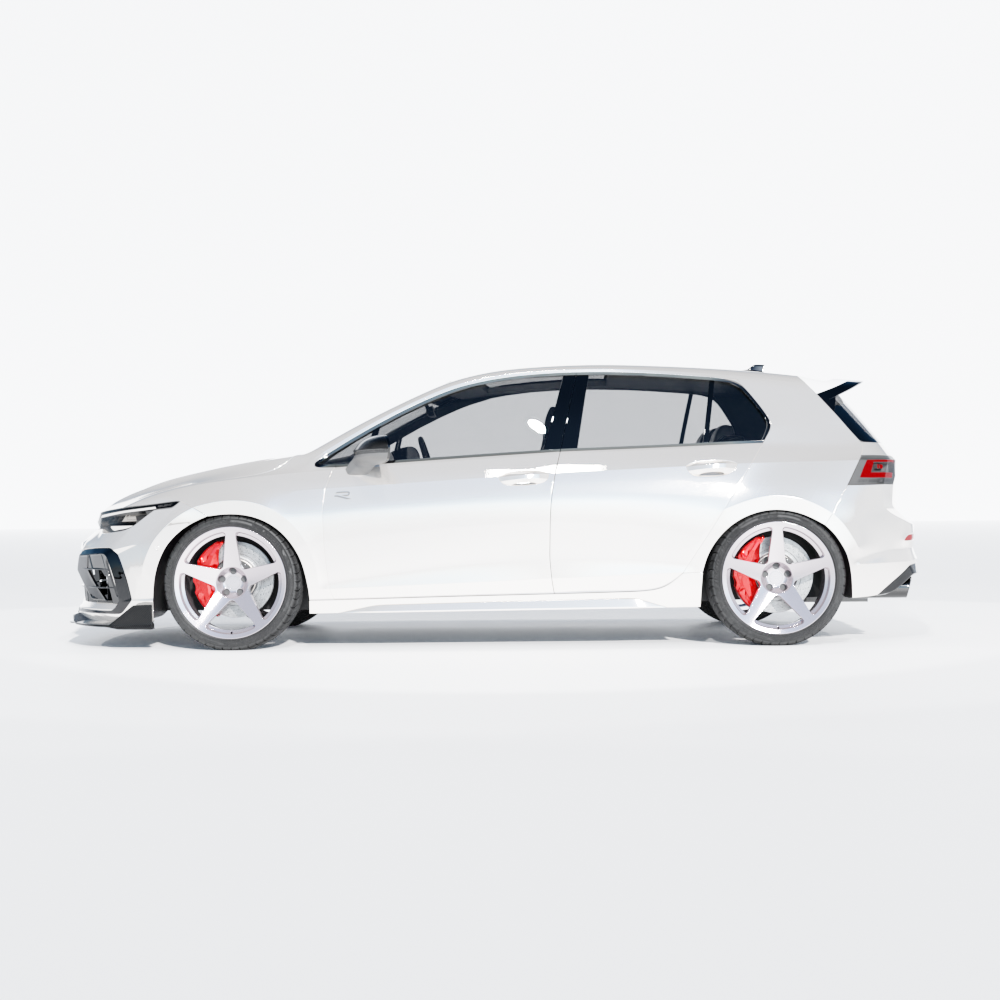 VW GOLF MK8.5 R CARBON FIBRE SPLITTER - CT DESIGN-Splitter-CT CARBON-CT Carbon - High-quality carbon fiber and gloss black aerodynamic parts for premium sports and luxury vehicles.