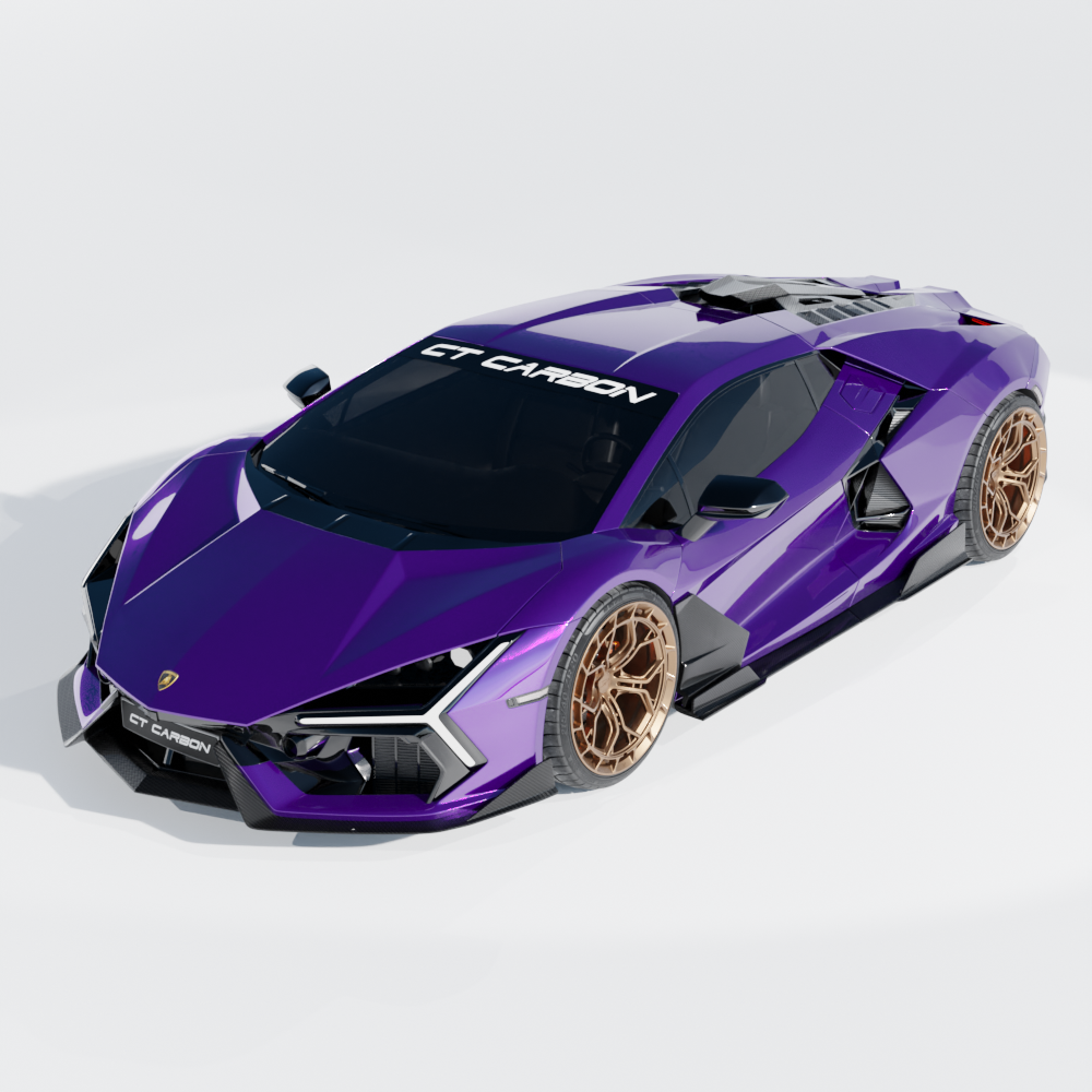 LAMBORGHINI REVUELTO CARBON FIBRE FRONT SPLITTER - CT DESIGN-Splitter-CT CARBON-CT Carbon - High-quality carbon fiber and gloss black aerodynamic parts for premium sports and luxury vehicles.