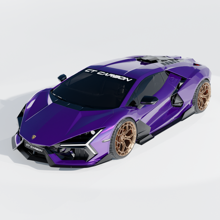 LAMBORGHINI REVUELTO CARBON FIBRE FRONT SPLITTER - CT DESIGN-Splitter-CT CARBON-CT Carbon - High-quality carbon fiber and gloss black aerodynamic parts for premium sports and luxury vehicles.