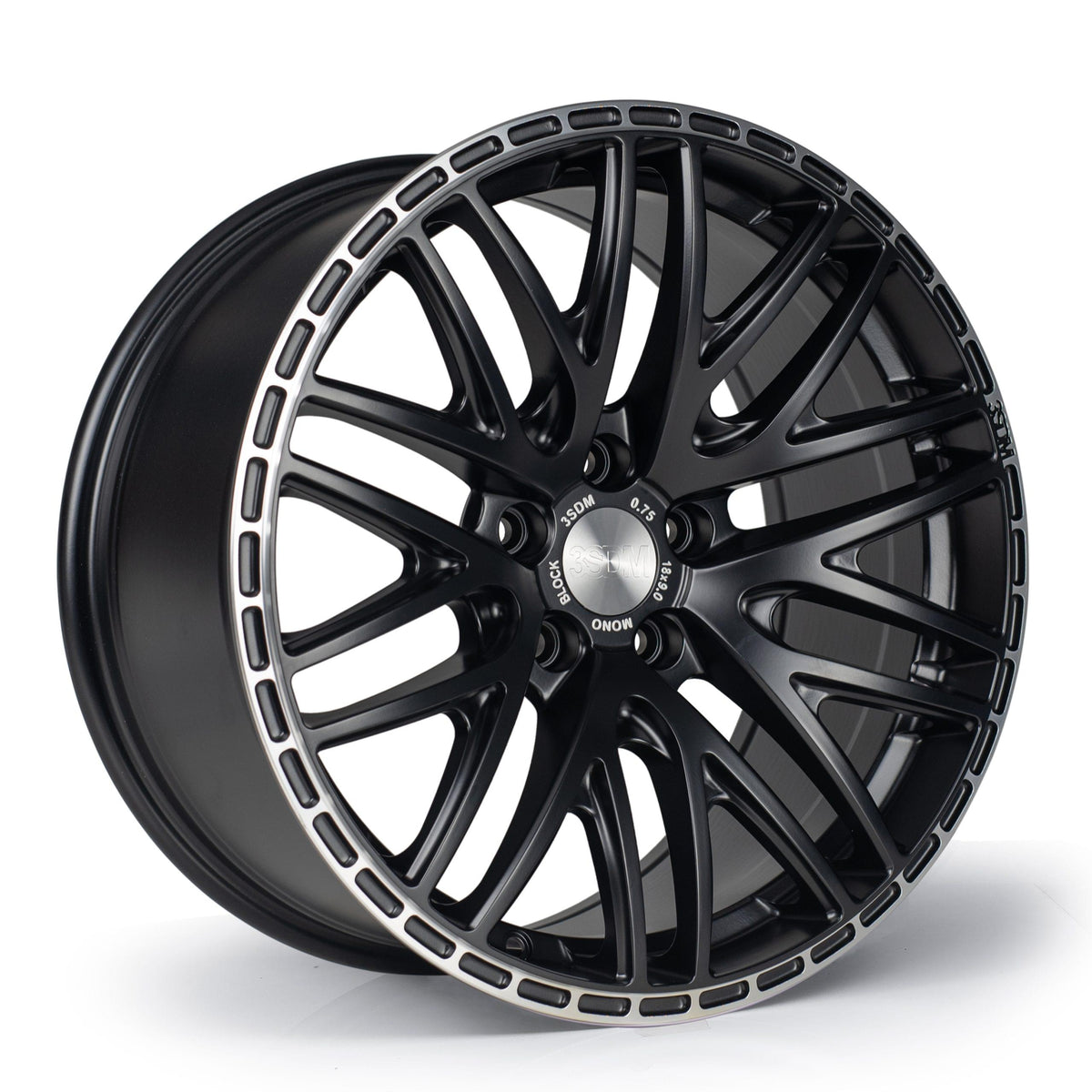 3SDM 0.75 18x9 ET35 5x112 Matt Black / Machined Lip