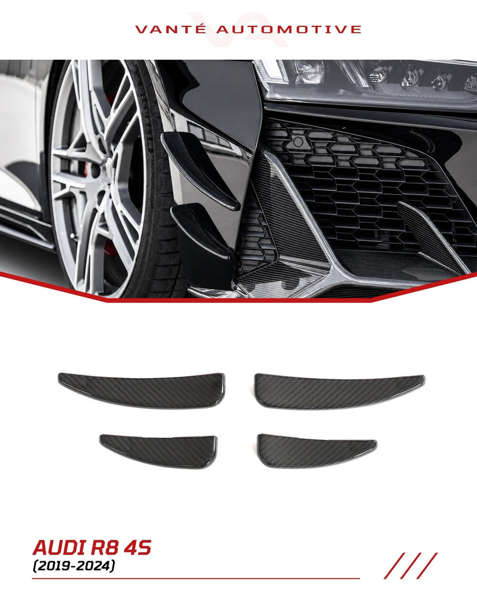 Audi R8 4S FL Carbon Fiber Front Bumper Canards