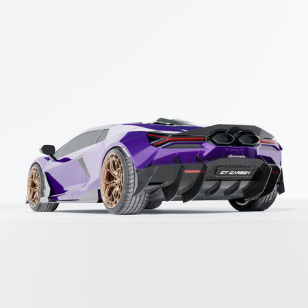 LAMBORGHINI REVUELTO CARBON FIBRE REAR DIFFUSER - CT DESIGN-Diffuser-CT CARBON-CT Carbon - High-quality carbon fiber and gloss black aerodynamic parts for premium sports and luxury vehicles.