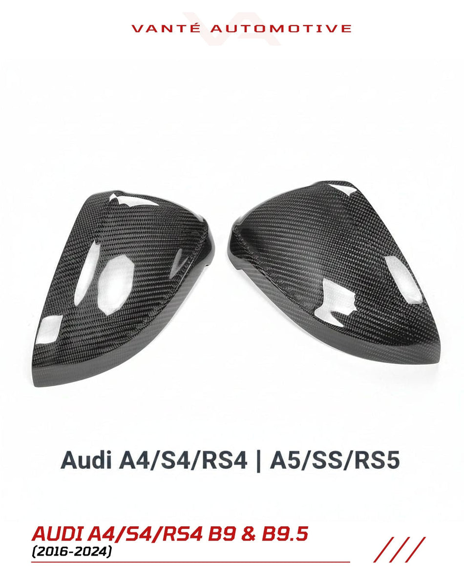 Audi A4/S4/RS4 B9 and B9.5 Carbon Fibre Mirror Caps Covers