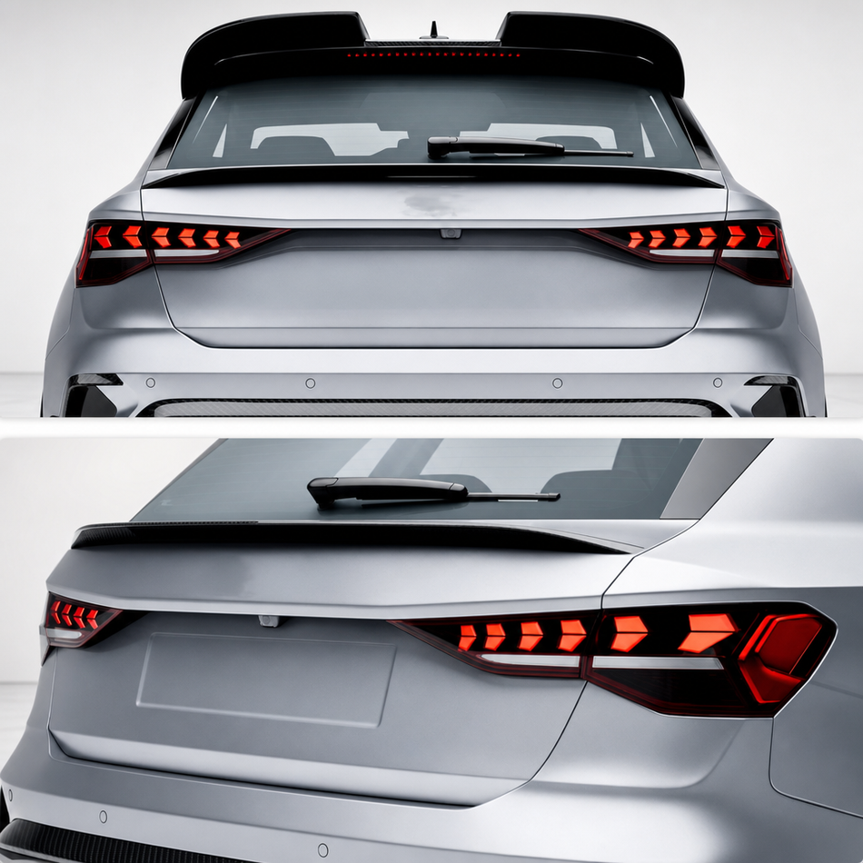Audi A3/S3/RS3 8Y Carbon Fiber Rear Mid Spoiler Wing Sportback
