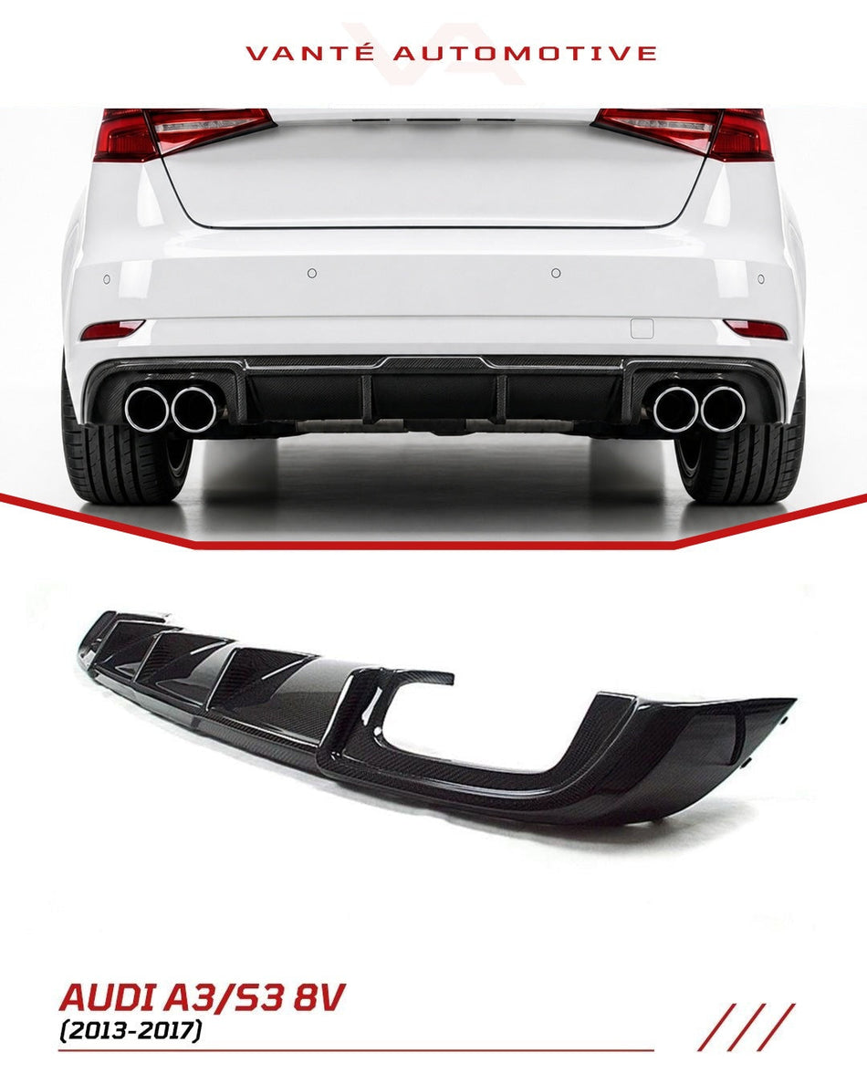Audi A3 Sportback 8V.5 Carbon Fiber Rear Diffuser