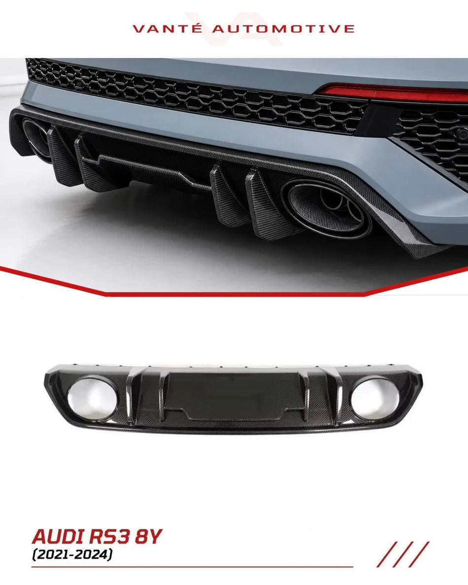 Audi RS3 8Y 2021+ Carbon Fiber Rear Diffuser Kit