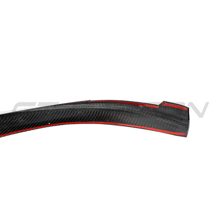 PORSCHE TAYCAN / TAYCAN 4 / TAYCAN 4S / TAYCAN GTS 2019+ CARBON FIBRE SPLITTER-Splitter-CT CARBON-CT Carbon - High-quality carbon fiber and gloss black aerodynamic parts for premium sports and luxury vehicles.