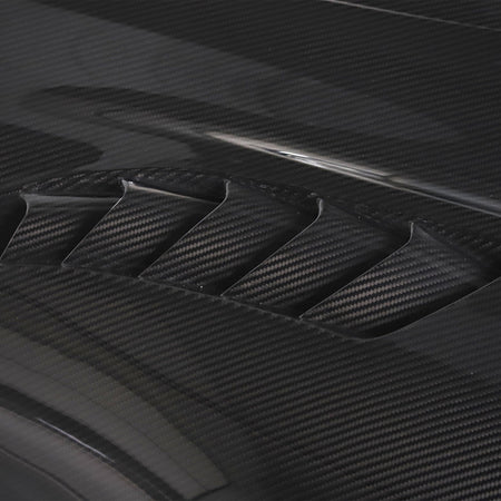 TOYOTA SUPRA 2019+ A90 CARBON FIBRE FRONT HOOD/BONNET-Bonnet-CT CARBON-CT Carbon - High-quality carbon fiber and gloss black aerodynamic parts for premium sports and luxury vehicles.
