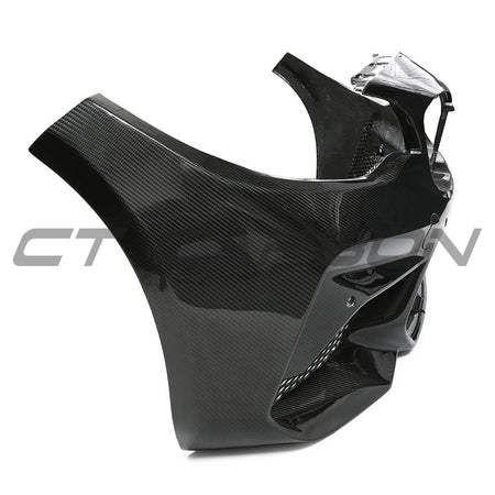 BMW F87 M2C CARBON PRE-PREG FIBRE FRONT BUMPER-Bumper-CT CARBON-CT Carbon - High-quality carbon fiber and gloss black aerodynamic parts for premium sports and luxury vehicles.