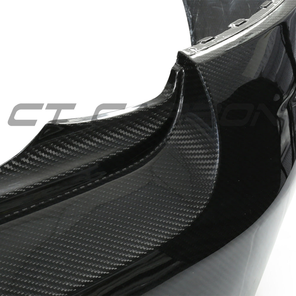 BMW F87 M2/M2C CARBON PRE-PREG FIBRE REAR BUMPER-Bumper-CT CARBON-CT Carbon - High-quality carbon fiber and gloss black aerodynamic parts for premium sports and luxury vehicles.