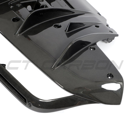 FERRARI F8 2019-2023 CARBON FIBRE DIFFUSER-Diffuser-CT CARBON-CT Carbon - High-quality carbon fiber and gloss black aerodynamic parts for premium sports and luxury vehicles.