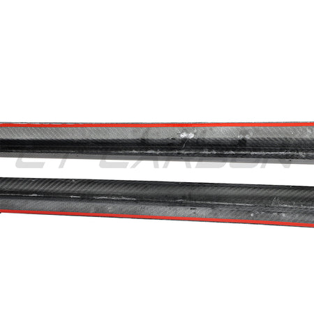 PORSCHE TAYCAN / TAYCAN 4 / TAYCAN 4S / TAYCAN GTS 2019+ CARBON FIBRE SIDE SKIRTS-Side Skirts-CT CARBON-CT Carbon - High-quality carbon fiber and gloss black aerodynamic parts for premium sports and luxury vehicles.