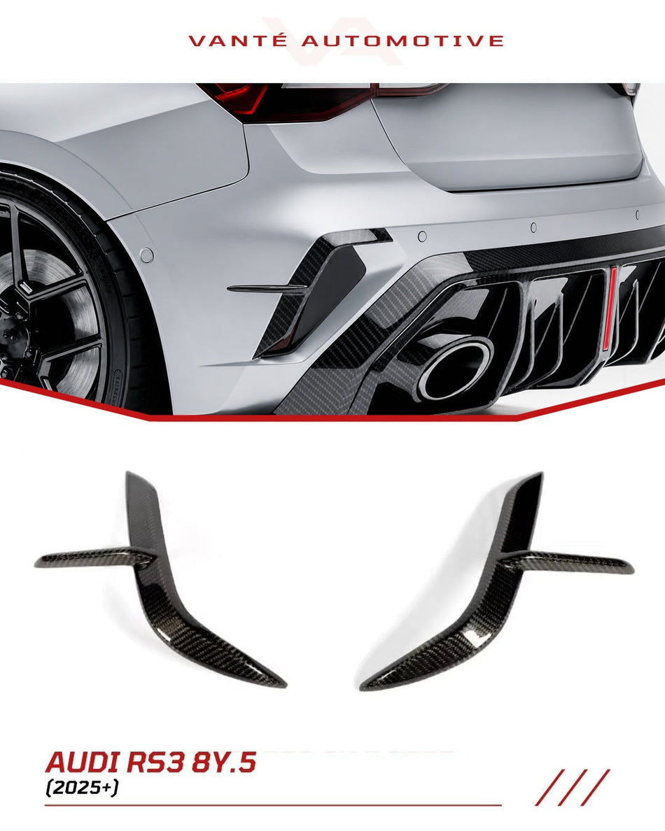 Audi RS3 8Y.5 Carbon Fibre Rear Bumper Vent/Reflector Cover Canards