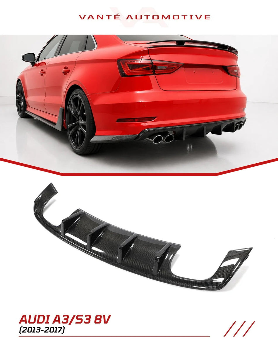 Audi A3 S-Line/S3 Sedan 8V Carbon Fiber Rear Diffuser