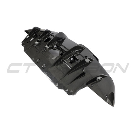 FERRARI F8 2019-2023 CARBON FIBRE DIFFUSER-Diffuser-CT CARBON-CT Carbon - High-quality carbon fiber and gloss black aerodynamic parts for premium sports and luxury vehicles.