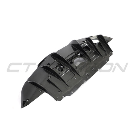 FERRARI F8 2019-2023 CARBON FIBRE DIFFUSER-Diffuser-CT CARBON-CT Carbon - High-quality carbon fiber and gloss black aerodynamic parts for premium sports and luxury vehicles.