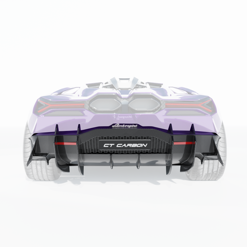 LAMBORGHINI REVUELTO CARBON FIBRE REAR DIFFUSER - CT DESIGN-Diffuser-CT CARBON-CT Carbon - High-quality carbon fiber and gloss black aerodynamic parts for premium sports and luxury vehicles.