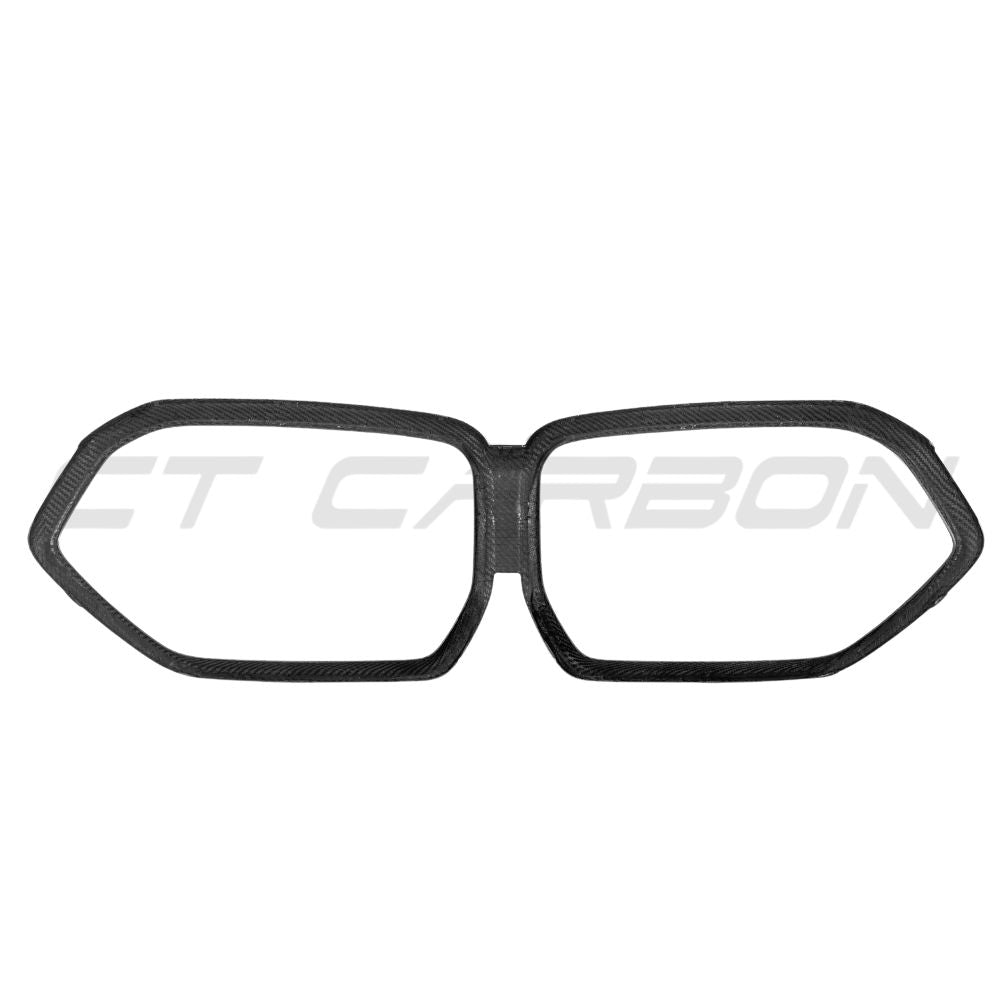BMW X5M F95 LCI OEM STYLE CARBON FIBRE GRILLE FRAME-Accessories-CT CARBON-CT Carbon - High-quality carbon fiber and gloss black aerodynamic parts for premium sports and luxury vehicles.