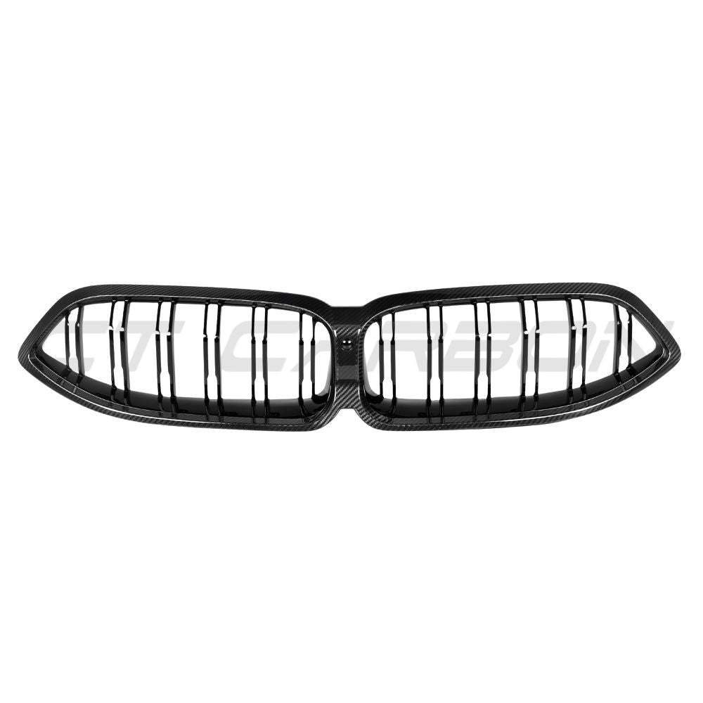 BMW 8 SERIES G14/G15/G16 LCI 2023+ CARBON FIBRE DOUBLE SLAT GRILLE-Accessories-CT CARBON-CT Carbon - High-quality carbon fiber and gloss black aerodynamic parts for premium sports and luxury vehicles.