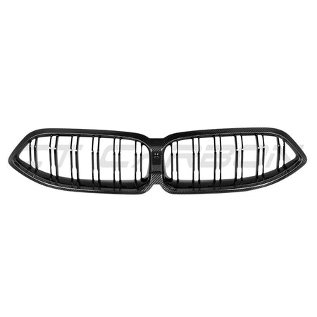 BMW 8 SERIES G14/G15/G16 LCI 2023+ CARBON FIBRE DOUBLE SLAT GRILLE-Accessories-CT CARBON-CT Carbon - High-quality carbon fiber and gloss black aerodynamic parts for premium sports and luxury vehicles.
