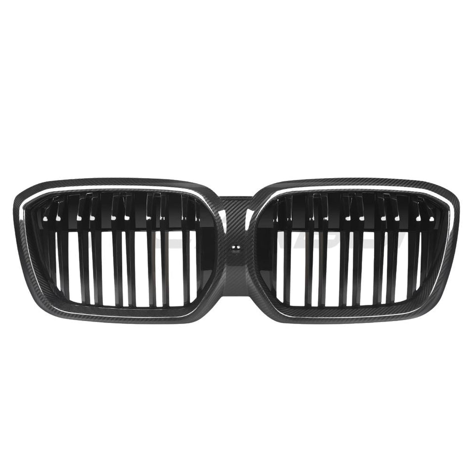 BMW IX3 G08 BEV DOUBLE SLAT CARBON FIBRE FRONT GRILLE-Grille-CT CARBON-CT Carbon - High-quality carbon fiber and gloss black aerodynamic parts for premium sports and luxury vehicles.