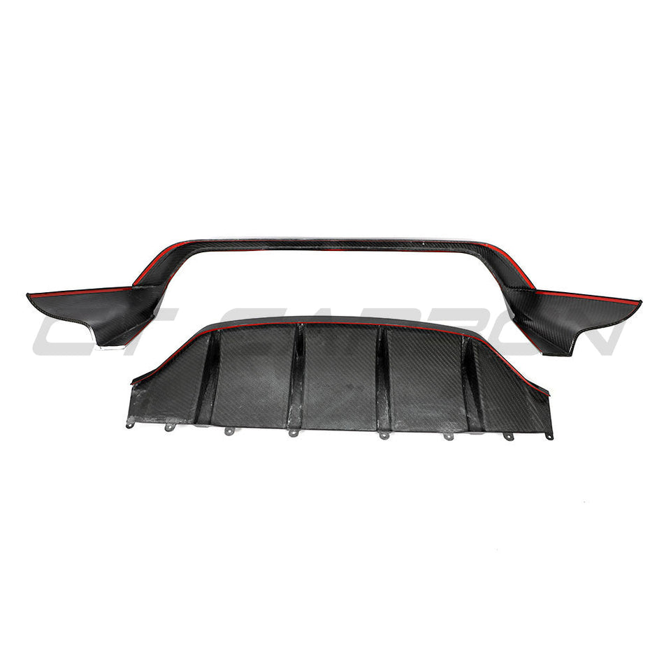 PORSCHE TAYCAN / TAYCAN 4 / TAYCAN 4S / TAYCAN GTS 2019+ CARBON FIBRE DIFFUSER-Diffuser-CT CARBON-CT Carbon - High-quality carbon fiber and gloss black aerodynamic parts for premium sports and luxury vehicles.