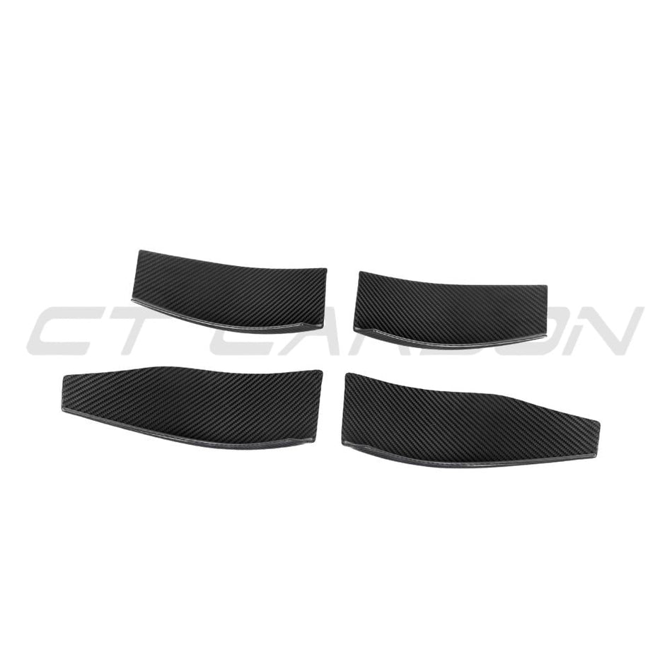 BMW M3/M4 G80/G81/G82/G83 2021+ CARBON FIBRE FRONT BUMPER CANARDS - V3-Accessories-CT CARBON-CT Carbon - High-quality carbon fiber and gloss black aerodynamic parts for premium sports and luxury vehicles.