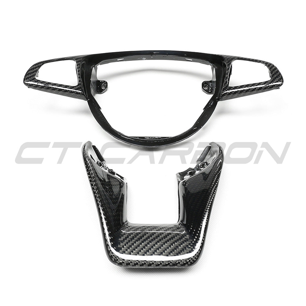 MERCEDES AMG CARBON FIBRE STEERING WHEEL TRIM-Accessories-CT CARBON-CT Carbon - High-quality carbon fiber and gloss black aerodynamic parts for premium sports and luxury vehicles.