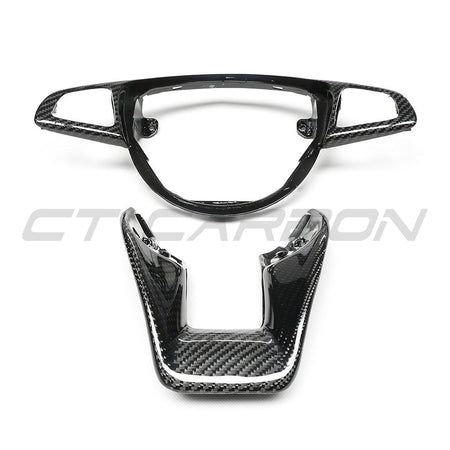 MERCEDES AMG CARBON FIBRE STEERING WHEEL TRIM-Accessories-CT CARBON-CT Carbon - High-quality carbon fiber and gloss black aerodynamic parts for premium sports and luxury vehicles.