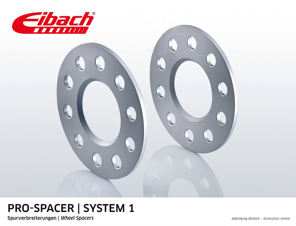 Eibach Pro-Spacer Kit (Pair Of Spacers) 10mm Per Spacer (System 1) S90-1-10-002 (Silver)