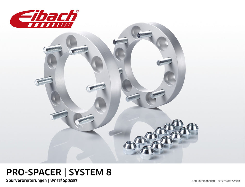 Eibach Pro-Spacer Kit (Pair Of Spacers) 25mm Per Spacer (System 8) S90-8-25-006 (Silver)