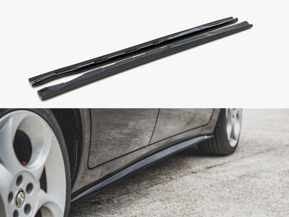 Side Skirts Diffusers Alfa Romeo 156 Facelift (2003-2006) - Carbon Look