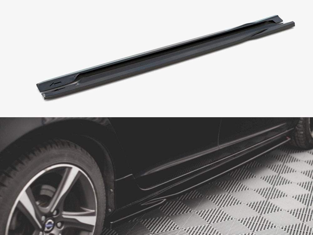 Side Skirts Diffusers Volvo S60 R-Design Mk2 - Carbon Look