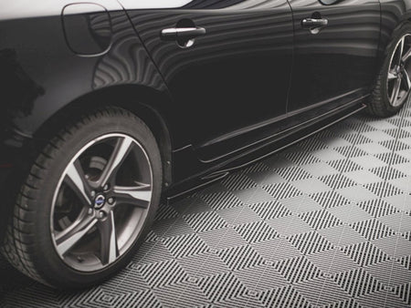 Side Skirts Diffusers Volvo S60 R-Design Mk2 - Carbon Look
