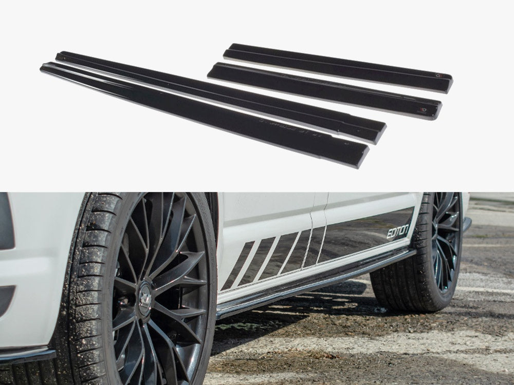 Maxton Design Side Skirts Diffusers VW T6 - Carbon Look - VW-T6-SD1A+BC - Image 1