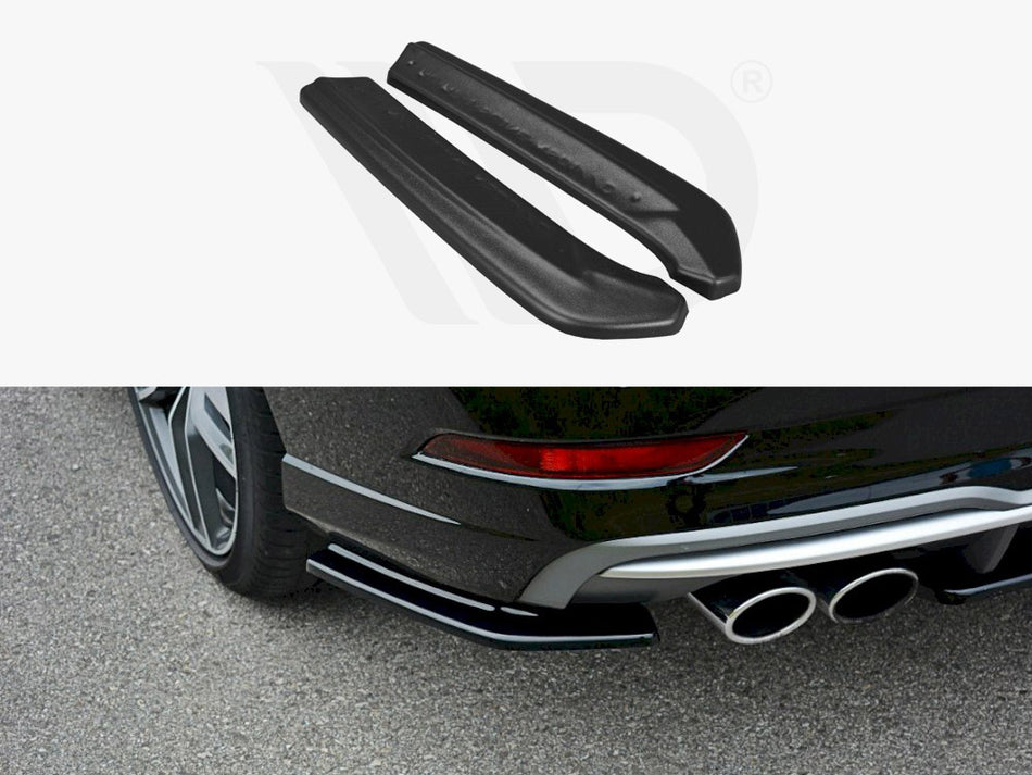 MAXTON DESIGN Rear Side Splitters Audi S3 / A3 S-line 8V FL Sedan - Carbon Look
