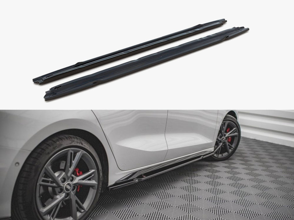 Maxton Design Side Skirts Diffusers V.1 Audi S3 / A3 S-Line 8Y - AU-A3-8Y-SLINE-SD1G - Image 1