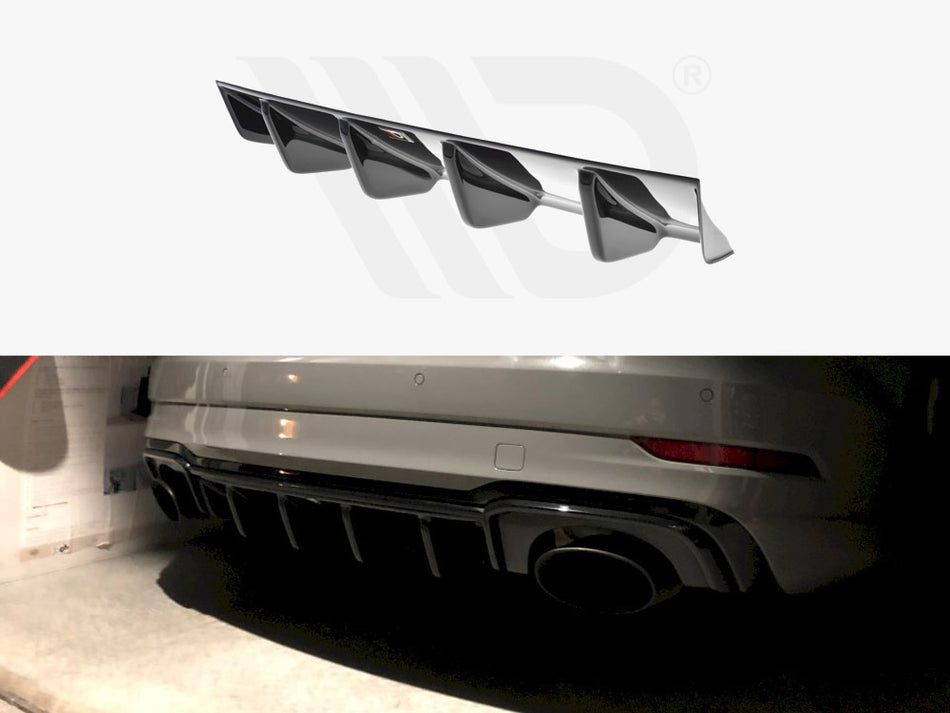 MAXTON DESIGN Rear Diffuser Audi RS3 8V Facelift Sedan (2017-2020) - Textured