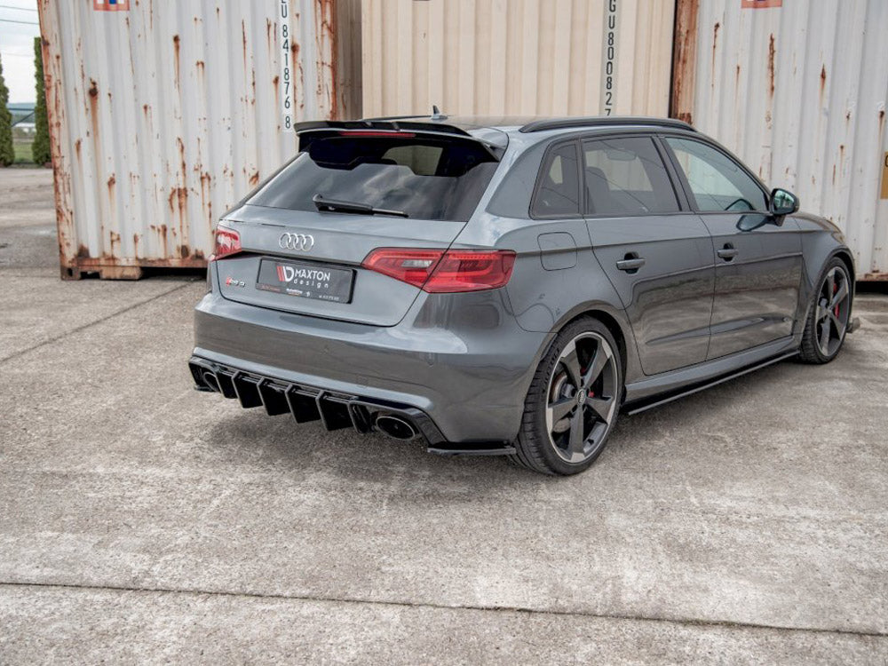 Maxton Design Rear Side Diffusers V2 Audi RS3 8V Sportback (2015-2016) - Carbon Look - AU-RS3-8V-RSD2C - Image 2