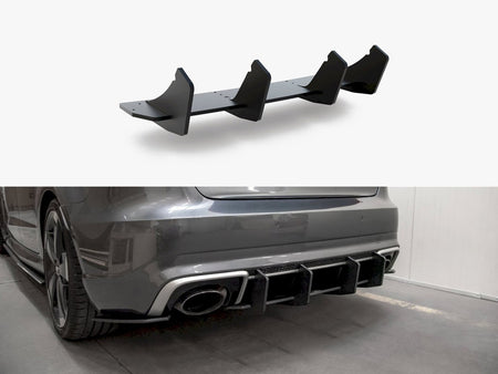 Maxton Design Street PRO Rear Diffuser V.2 Audi RS3 8V Sportback - Red - AURS38VCNC-RS4BRB - Image 1