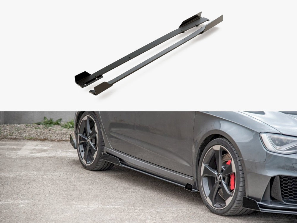 Maxton Design Street PRO Side Skirts Diffusers + Flaps Audi RS3 8V Sportback - AURS38VCNC-SD2B+SRF1G - Image 1