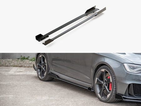 Maxton Design Street PRO Side Skirts Diffusers + Flaps Audi RS3 8V Sportback - AURS38VCNC-SD2B+SRF1G - Image 1