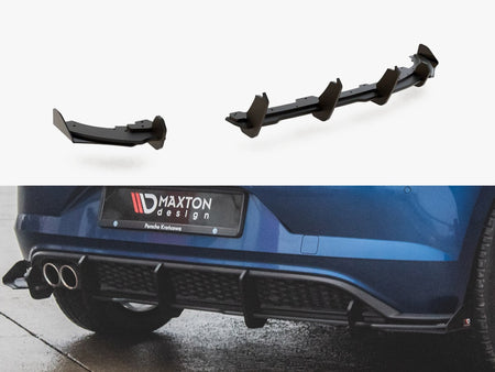 Street PRO Rear Valance + Flaps VW Polo GTI Mk6 - Red + Gloss Flaps