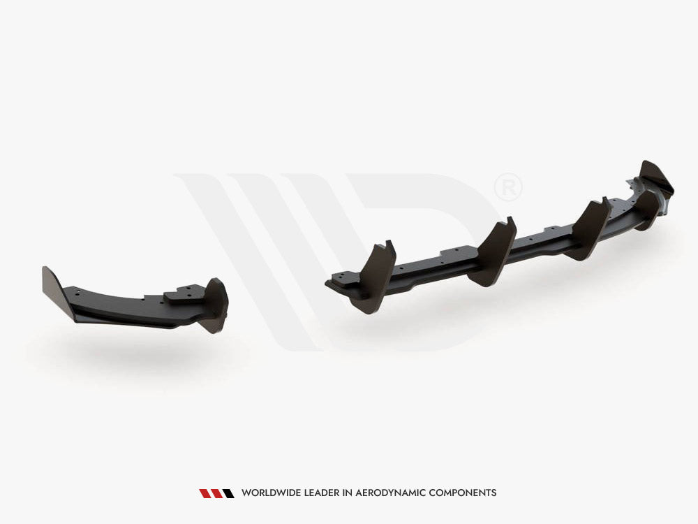 Street PRO Rear Valance + Flaps VW Polo GTI Mk6 - Red + Gloss Flaps