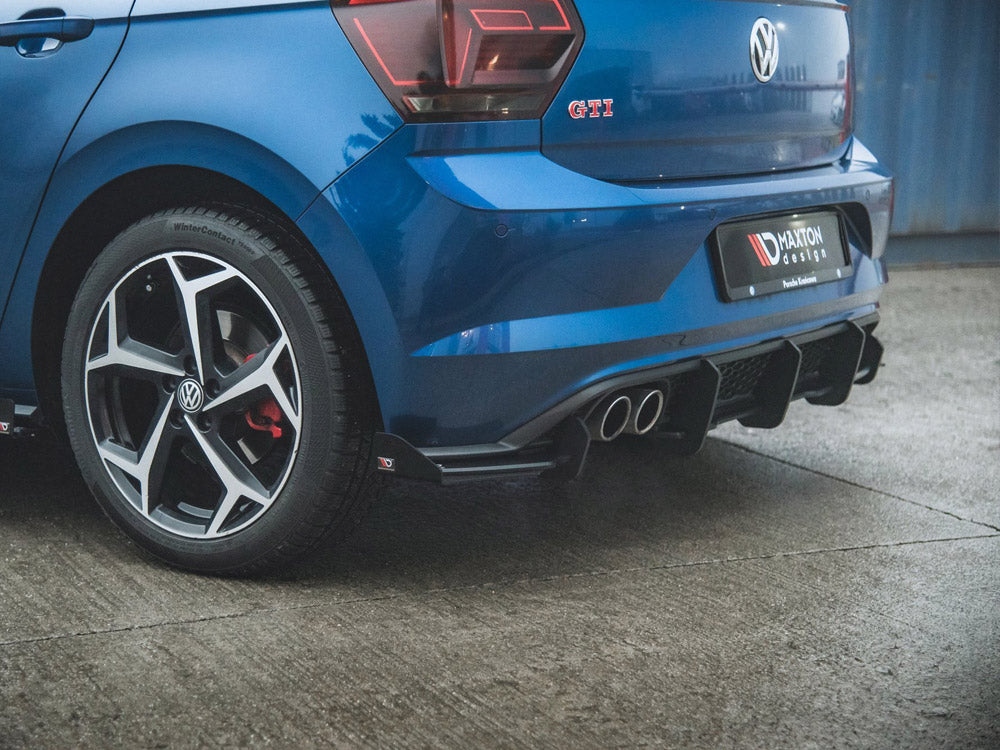 Street PRO Rear Valance + Flaps VW Polo GTI Mk6 - Red + Gloss Flaps