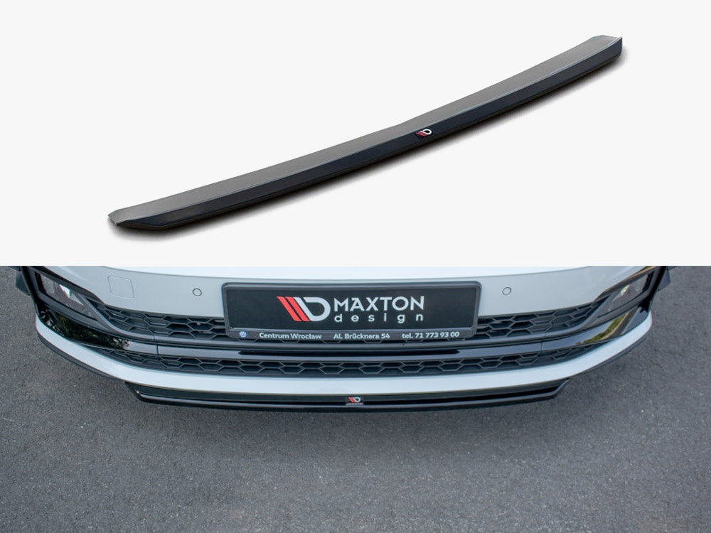 Maxton Design Front Splitter V.4 Volkswagen Polo GTI / R-Line Mk6 - Carbon Look - VW-PO-6-GTI-FD4C - Image 1