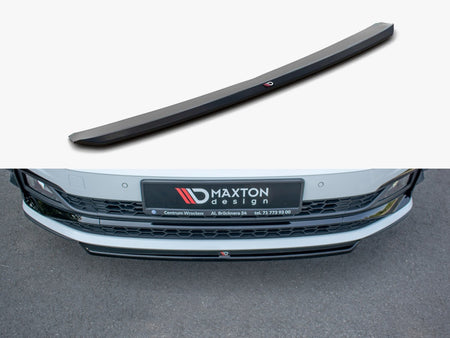 Maxton Design Front Splitter V.4 Volkswagen Polo GTI / R-Line Mk6 - Carbon Look - VW-PO-6-GTI-FD4C - Image 1